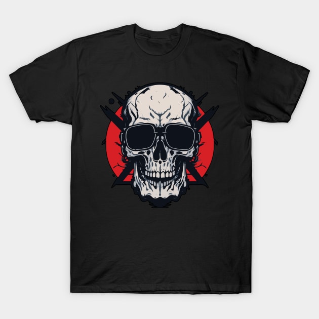 Bad to the Bone Skull T-Shirt by OSB Arts Studio